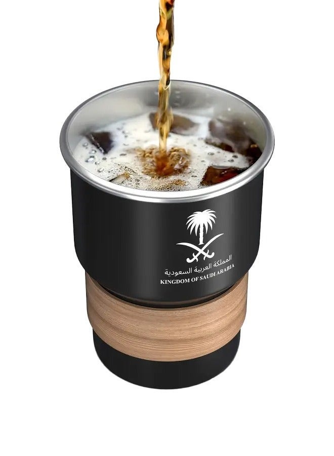 عربست قهوة سعودية، كوب قهوة من الفولاذ المقاوم للصدأ 304 سعة 500 مل - تصميم شعار سعودي، كوب سفر محمول للمشروبات الساخنة والباردة، يتضمن ماصة وغطاء مقاوم للتسرب والحرارة - مثالي للاستخدام في المنزل والمكتب والاستخدام الخارجي - Image 4